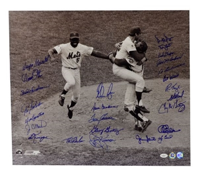 1969 New York Mets Team Signed 20x24 Photo w/ 25 Signatures
